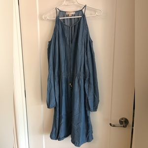 Michael Kors Cold Shoulder Chambray Dress